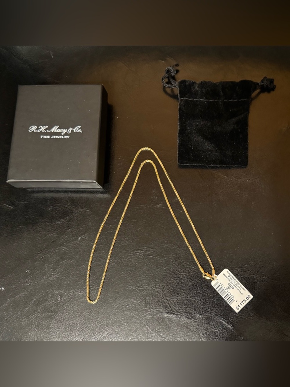 Macys gold 14k round box chain 20inch NWT 
Lobster tail closure